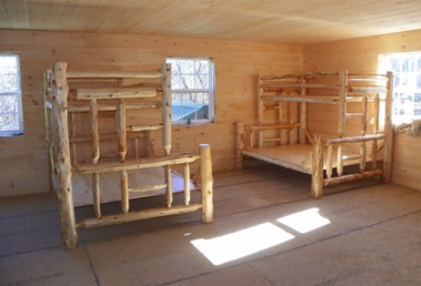 Rustic log bunk bed furniture by Adirondack LogWorks